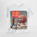 Off TV - funny t-shirt - Intelligence Is Chasing Me, But I Am Much Faster! 