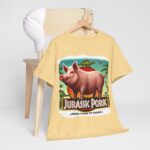 Jurassic Park - unique t-shirt - Jurassic Pork - From Farm to Fossil! 